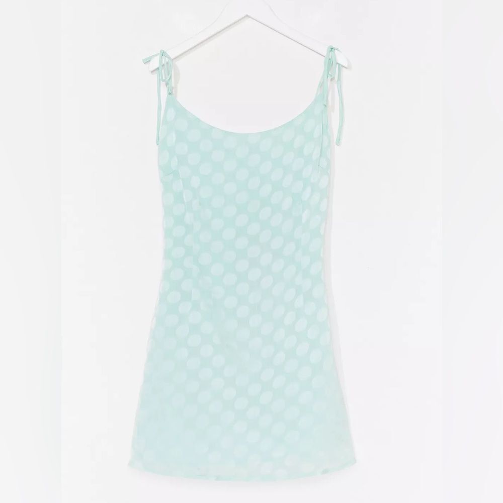 Nasty Gal Jacquard Polka Dot Mini Satin Slip Dress - Picture 2 of 8